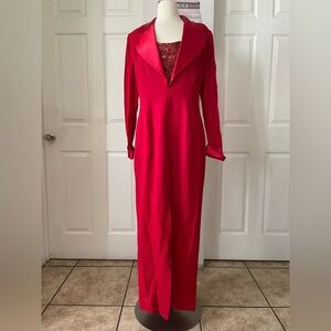 VIBTAGE EVER BEAUTY Long Red Dress Size 10